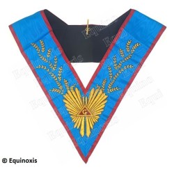 Masonic collar – Scottish Rite (AASR) – Worshipful Master – Acacia 224 leaves – Hand embroidery