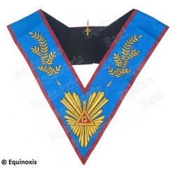 Masonic collar – Scottish Rite (AASR) – Worshipful Master – Acacia 108 leaves – Hand embroidery
