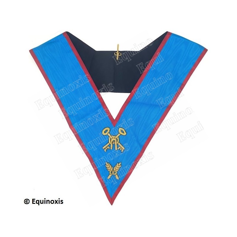 Masonic Officer's collar – AASR – Treasurer – Hand embroidery