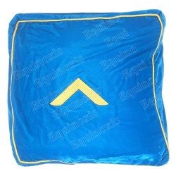 Masonic cushion – French Rite – Blue cover with gold braid – Machine-embroidered set square