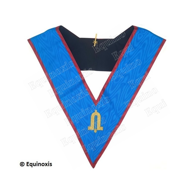 Masonic Officer's collar – AASR – Junior Warden – GLNF – Machine embroidery