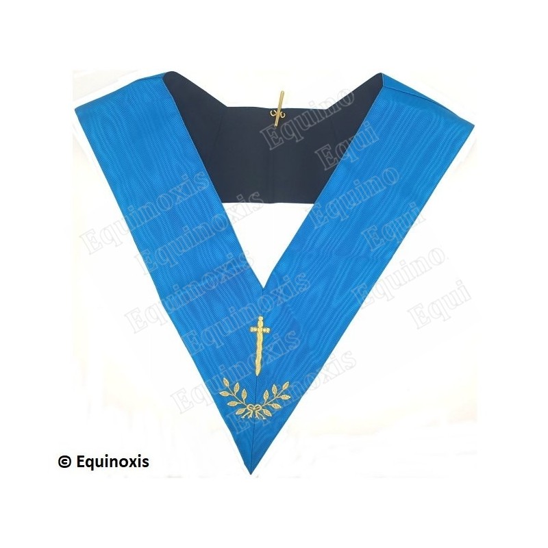 Masonic Officer's collar – Groussier French Rite – Tyler – Machine embroidery