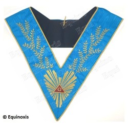 Masonic collar – Groussier French Rite – Worshipful Master – Acacia 224 leaves – Machine embroidery