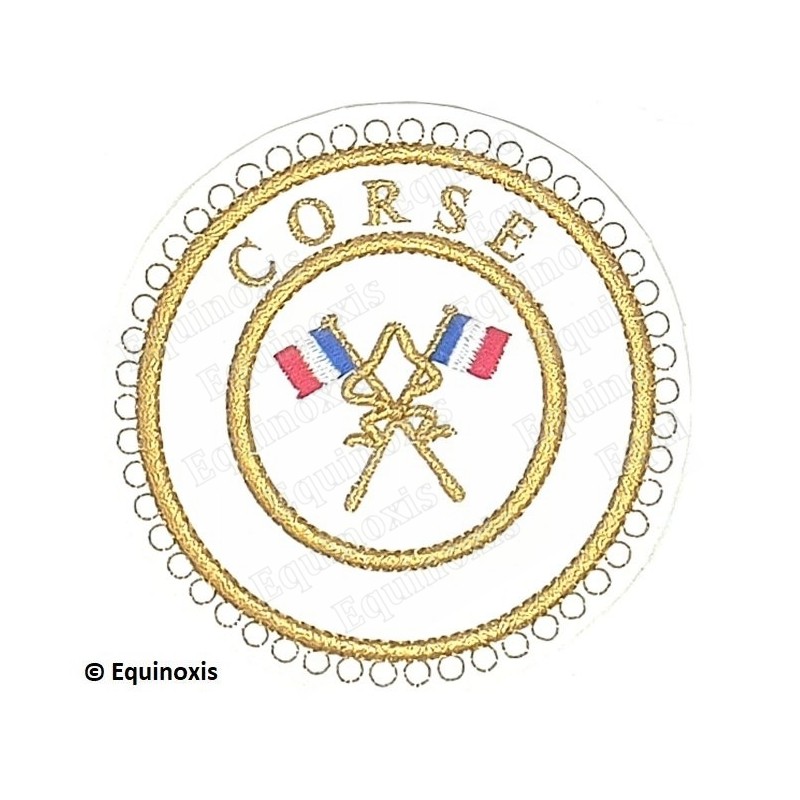 Masonic badge – Grande tenue provinciale – Passé Grand Porte-Etendard – Corse – Machine embroidery