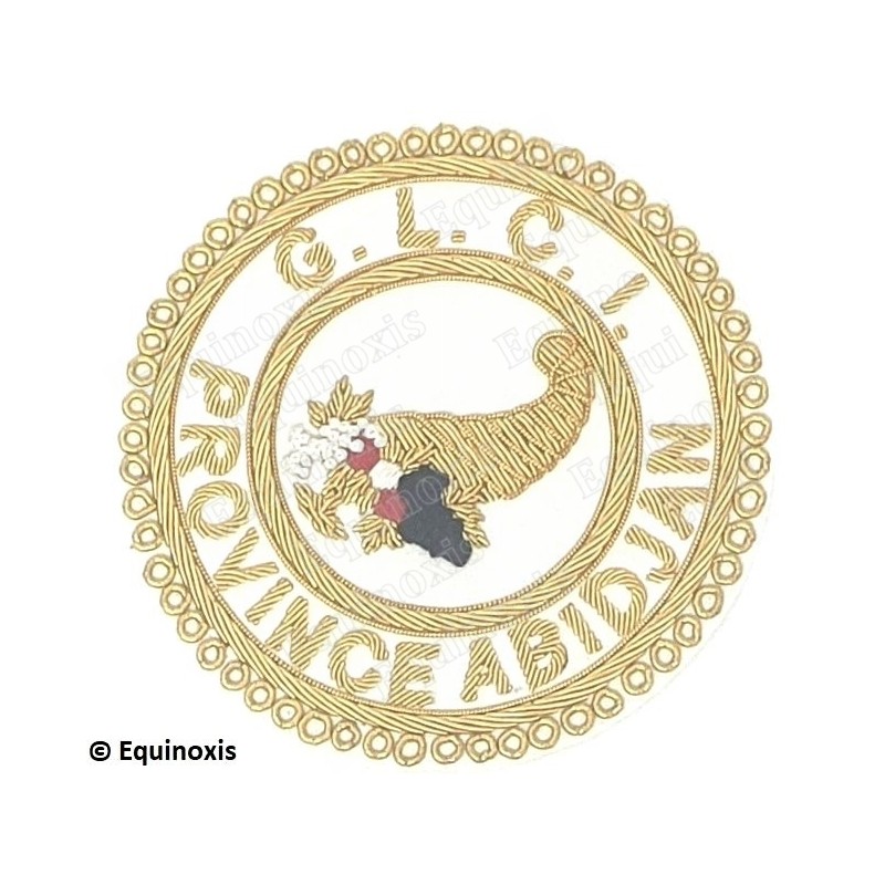 Badge / Macaron GLCI– Grande tenue provinciale – Grand Intendant – Abidjan – Brodé main