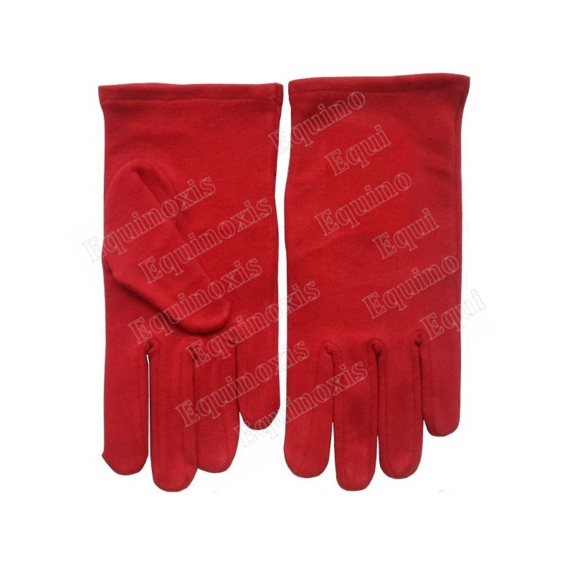 Gants maçonniques rouges coton – Taille XL