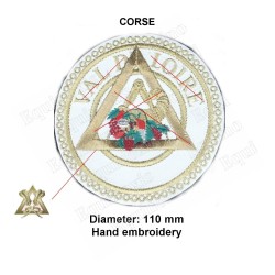 Badge / Macaron – Arche Royale Domatique – Officier Provincial – Grand Scribe Esdras – Brodé main
