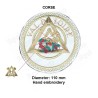Badge / Macaron – Arche Royale Domatique – Officier Provincial – Grand Scribe Esdras – Brodé main
