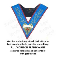 Masonic Officer's collar – ASSR – Worshipful Master – Acacia 108 leaves + Name of the Lodge – Machine-embroidered