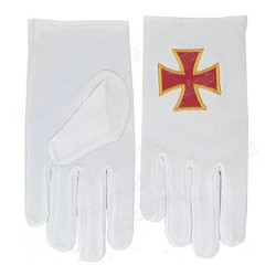 Templar embroidered cotton gloves – Templar cross – Size S