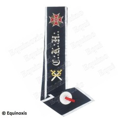 Masonic sash – Scottish Rite (AASR) – 30th degree – CKH + Templar cross and crossed swords – Machine embroidery