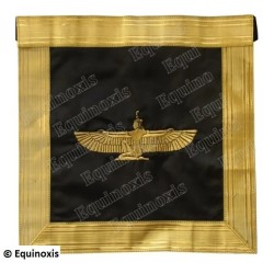 Tablier maçonnique moiré – Grand Ordre Egyptien du GODF – Illustre Chevalier de la Toison d'Or (ICTO) – Machine embroidery