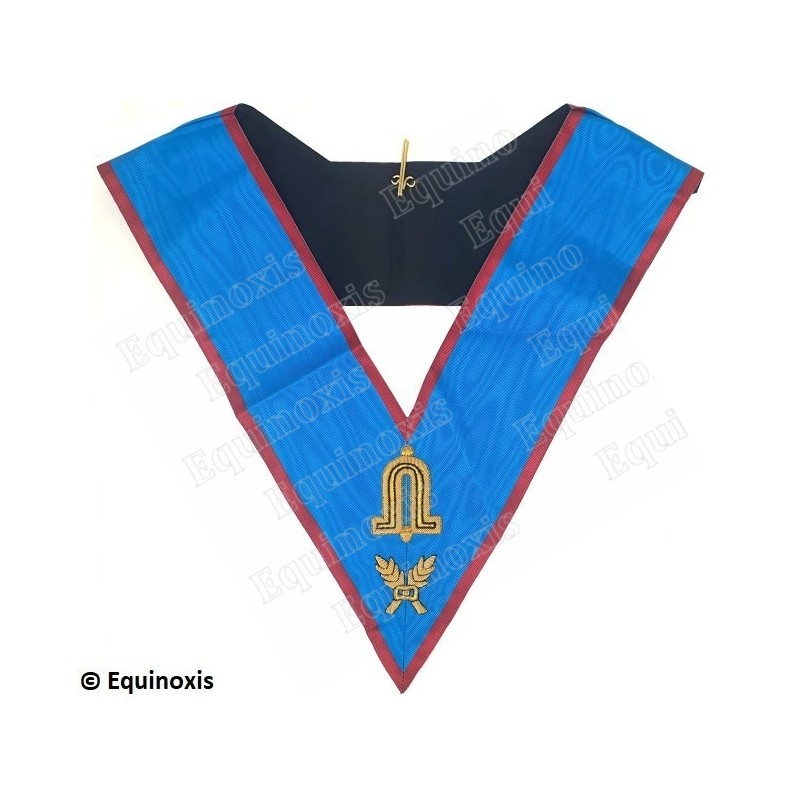 Masonic collar – Scottish Rite (AASR) – Junior Warden – Hand embroidery