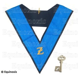 Masonic collar – Scottish Rite (AASR) – 4th degree with Z – Hand embroidery + Clé ivoire