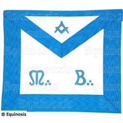 Leather Masonic apron – Groussier French Rite – Master Mason – Square and compass + MB
