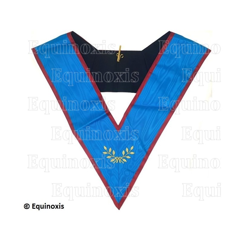 Masonic collar – Scottish Rite (AASR) – Officier – Branches d'acacia – Machine embroidery