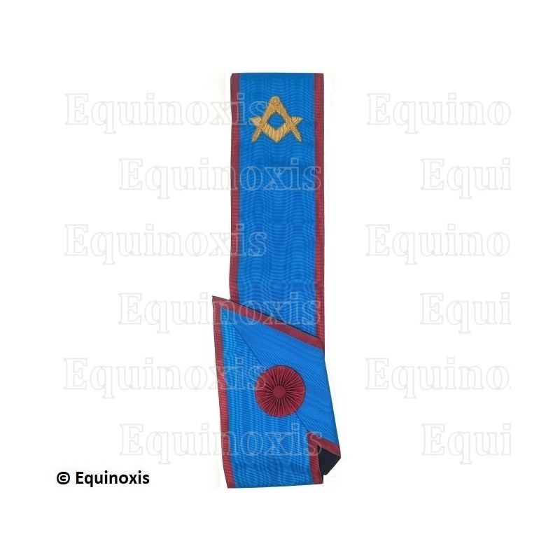 Masonic sash – Scottish Rite (AASR) – Master Mason – Square-and-compass – Hand embroidery