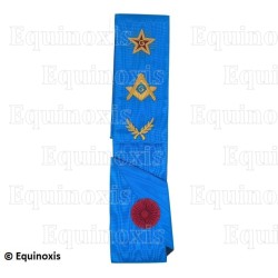 Masonic sash – Groussier French Rite – Master Mason – Square-and-compass + G + Flaming Star