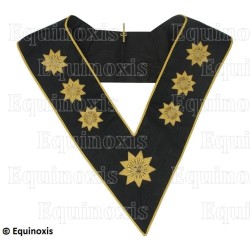Masonic collar – Grand Ordre Egyptien du GODF – Illustre Chevalier de la Toison d'Or (ICTO) – Machine embroidery