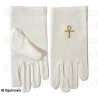 Masonic embroidered cotton gloves – Ankh cross – Size XXL
