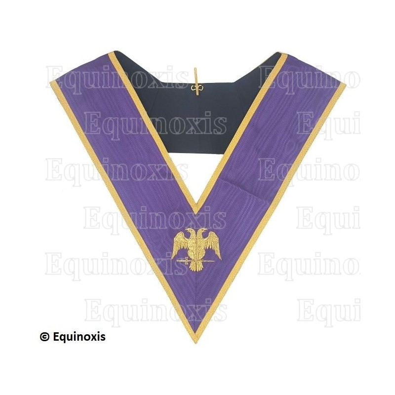 Masonic collar –Memphis-Misraim – 97ème degré – Brodé machine – Violet