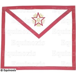 Vinyl  Masonic apron – Scottish Rite (AASR) – Fellow – Flaming star + G – 1 cm moire