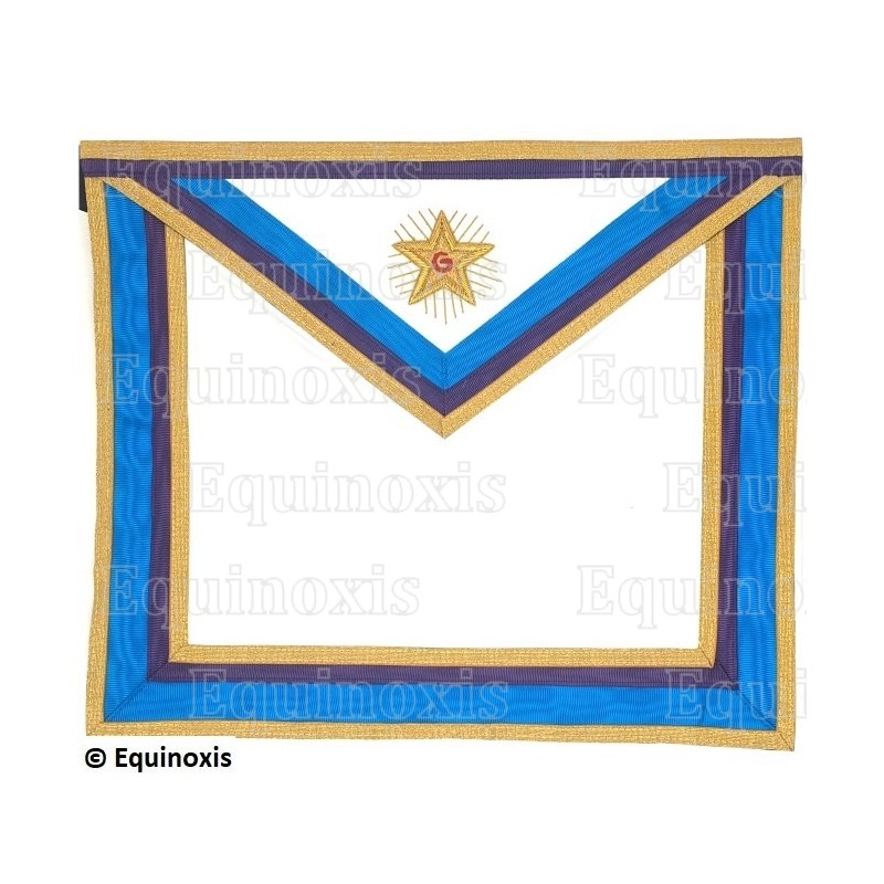 Fake-leather Masonic apron – Memphis-Misraim – Grand Officer National – Hand embroidery