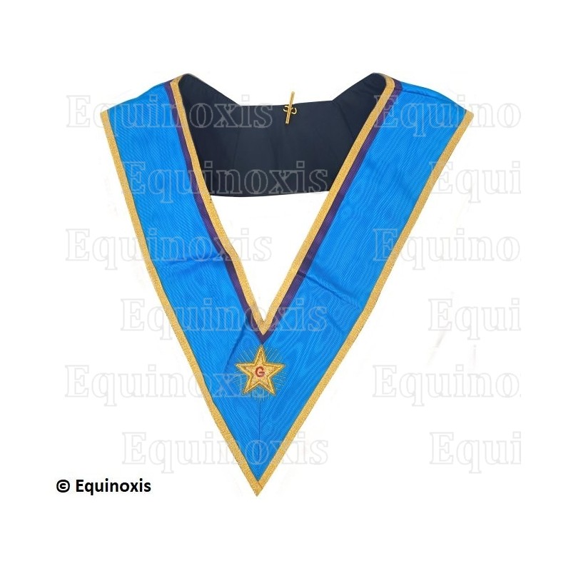 Masonic collar – Memphis-Misraim – Grand Officer National – Hand embroidery