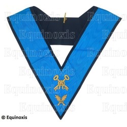 Masonic collar – 4th degree – Treasurer – Scottish Rite (AASR) – Mourning back – Hand embroidery