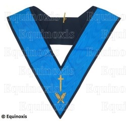 Masonic collar – 4th degree – Tyler – Scottish Rite (AASR) – Mourning back – Hand embroidery