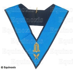 Masonic collar – 4th degree – Juinor Warden – Scottish Rite (AASR) – Mourning back – Hand embroidery