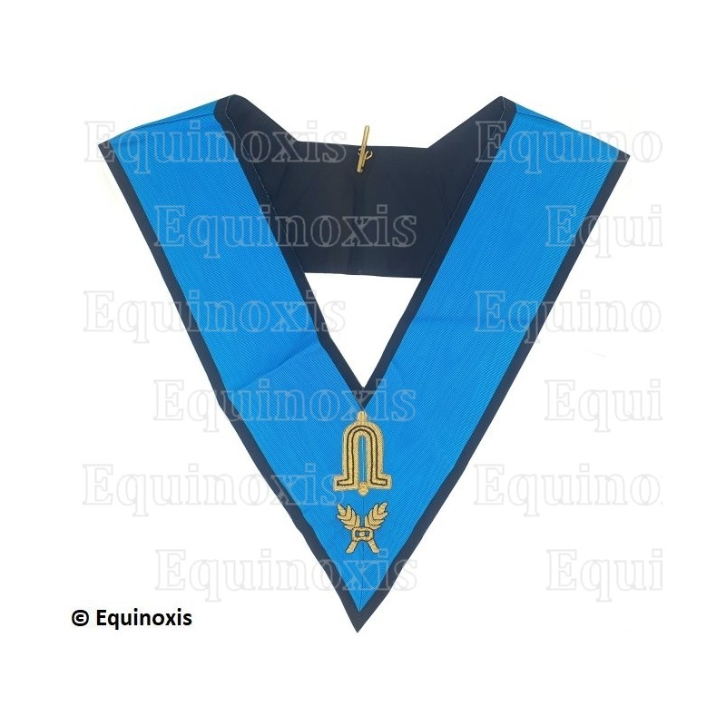 Masonic collar – 4th degree – Juinor Warden – Scottish Rite (AASR) – Mourning back – Hand embroidery