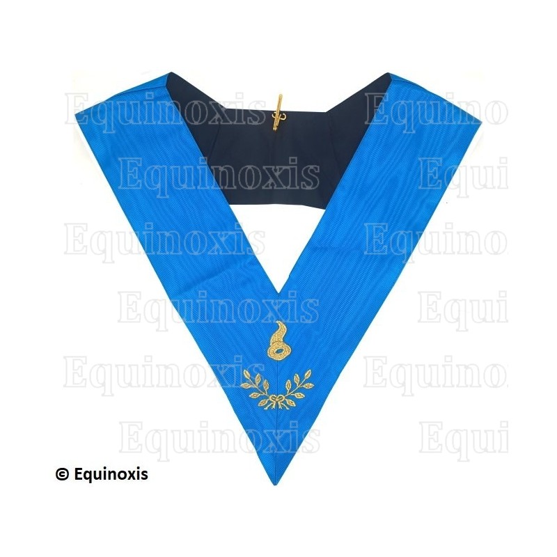 Masonic collar – Groussier French Rite – Master of Banquets – Machine embroidery