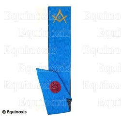 Masonic collar – Groussier French Rite – Master Mason – Square and compass + G  – Machine embroidery