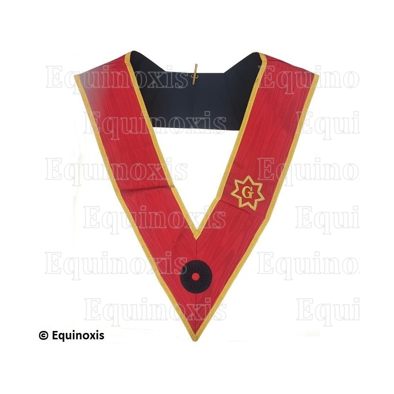 Masonic collar – Grand French Chapter Grand Officer Actif – Acien Très Sage – Hand embroidery