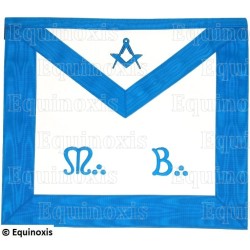 Vinyl Masonic apron – Groussier French Rite – Master Mason – Square-and-compass + MB