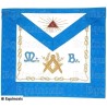 Leather Masonic apron – Groussier French Rite – Worshipful Master – Square-and-compass + Acacia + MB