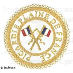 Badge GLNF – Grande tenue provinciale – Passé Grand Porte-Etendard – Picardie – Plaine de France – Hand embroidery