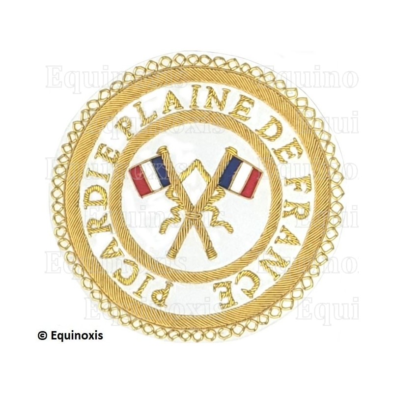 Badge GLNF – Grande tenue provinciale – Passé Grand Porte-Etendard – Picardie – Plaine de France – Hand embroidery