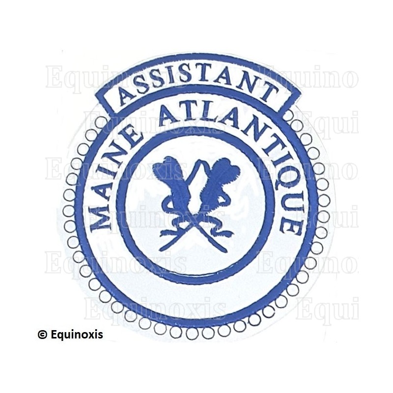 Badge GLNF – Petite tenue provinciale – Assistant Grand Secretary – Maine Atlantique – Machine embroidery