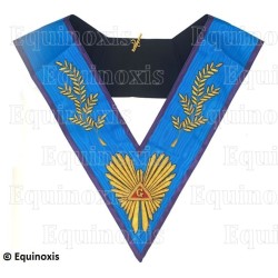 Masonic collar – Memphis-Misraim – Worshipful Master – Acacia 108 leaves – Hand embroidery