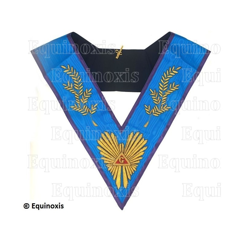 Masonic collar – Memphis-Misraim – Worshipful Master – Acacia 108 leaves – Hand embroidery