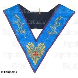 Masonic collar – Memphis-Misraim – Worshipful Master – Acacia 108 leaves – Machine embroidery