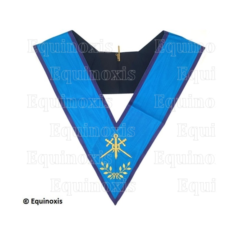 Masonic collar – Master of Ceremonies – Memphis-Misraim – Mourning back – Machine embroidery