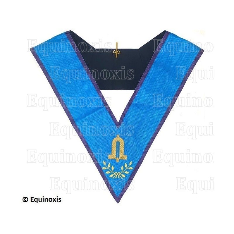 Masonic collar – Memphis-Misraim – Junior Warden – Machine embroidery