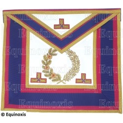 Tablier maçonnique en cuir – La Marque – Officier national d'Honneur – Brodé machine