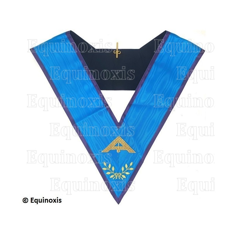 Masonic collar – Memphis-Misraim – Senior Warden – Machine embroidery