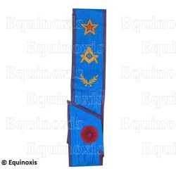 Masonic sash – Memphis-Misraim – Master Mason – Square-and-compass + G + Flaming Star