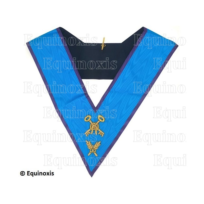 Masonic collar – Memphis-Misraim – Treasurer – Hand embroidery