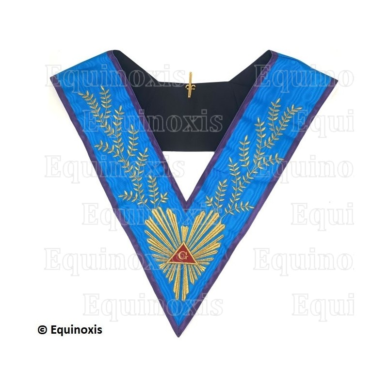 Masonic collar – Memphis-Misraim – Worshipful Master – Acacia 224 leaves – Machine embroidery